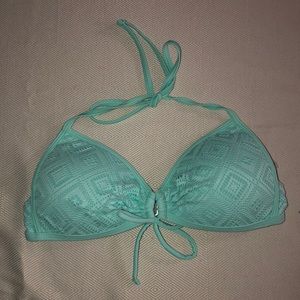 Crochet Bikini Top-Aqua